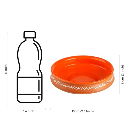 Caffeine Ceramic Handmade Brown Terracotta Serving Bowl Set of 3 (Large 500ml, Medium 250ml, Small 100ml) - Image 3