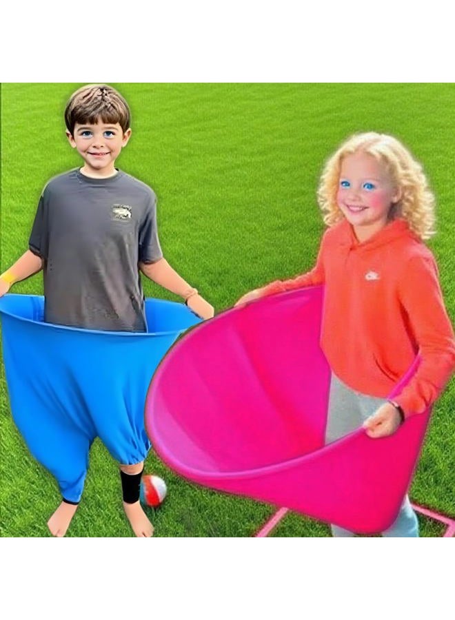 lipmo Granny Pants Outdoor Game, 2 Pack Granny Pants Yard Game for Adults and Family, Giant Outdoor Games with 8 Bouncy Balls for Party Backyard Lawn Christmas Family Reunion Games - Blue & Pink - Image 5