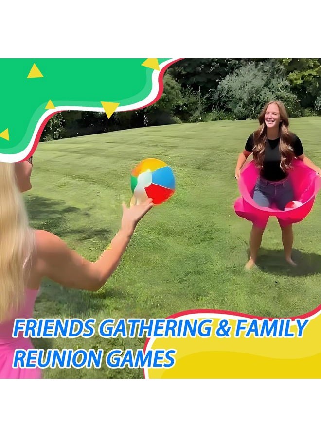 lipmo Granny Pants Outdoor Game, 2 Pack Granny Pants Yard Game for Adults and Family, Giant Outdoor Games with 8 Bouncy Balls for Party Backyard Lawn Christmas Family Reunion Games - Blue & Pink - Image 4