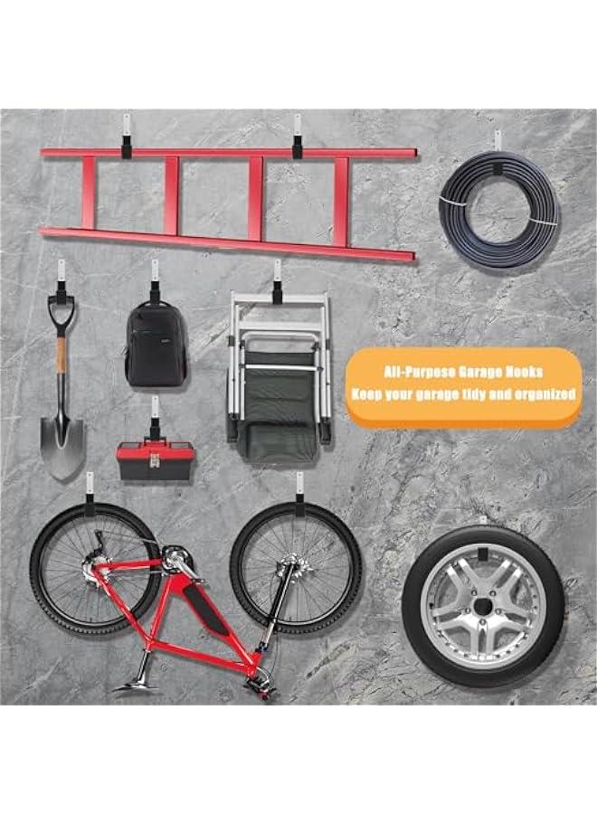 Heavy Duty Utility Hooks for Garage Storage Utility Hooks Wall Mount,Garage Hooks Heavy Duty,Garage Wall Hooks,Hose Holder,Bike Hooks,Ladder Hooks,Leaf Blower Hanger (2 Small)