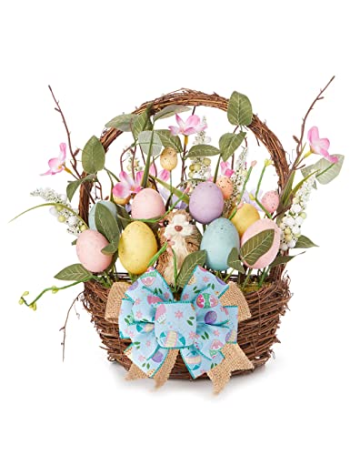 SIMISI RIBBON Wired Burlap Ribbon Easter Egg Bunny Ribbons Craft Ribbon for Easter Day DIY Present Wrapping, Home Decoration, 2-1/2 inch, 6 Yards - Image 4