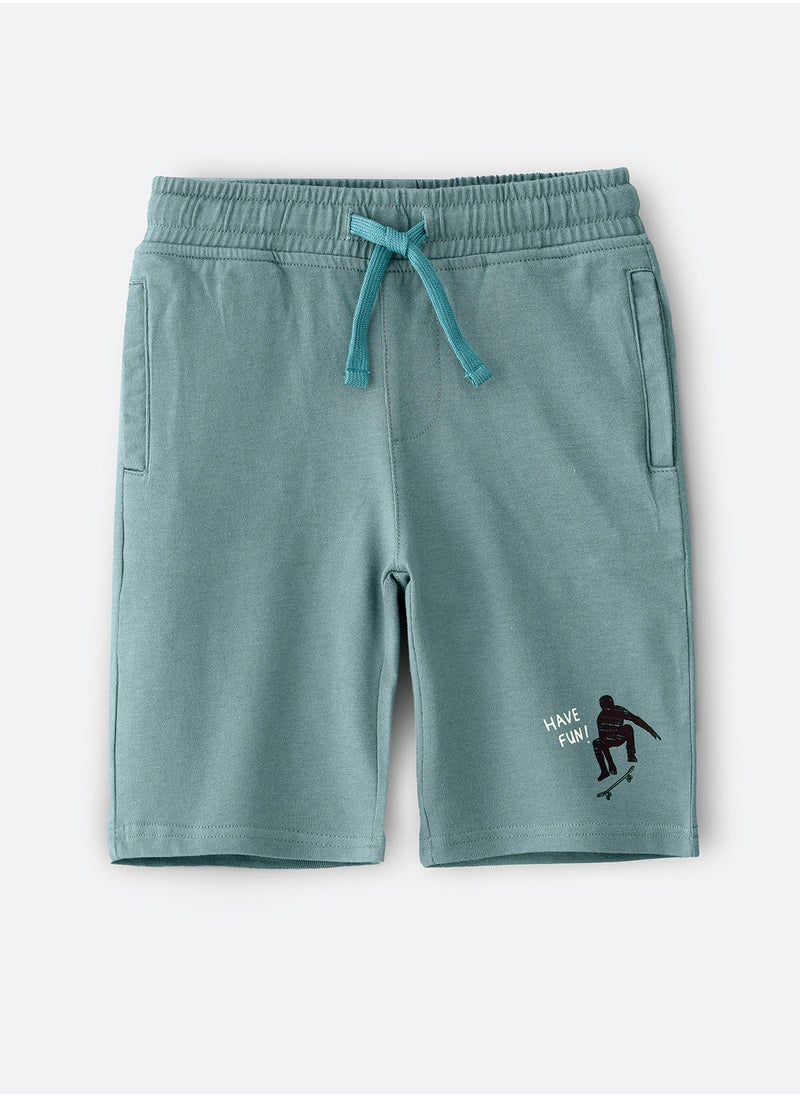 JAM Knit Shorts With Print At Bottom  - Image 1