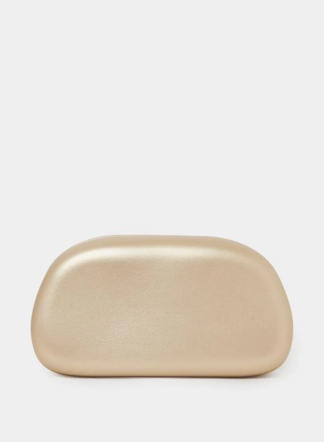 ستايلي Gold-Tone Clutch with Metal Trim