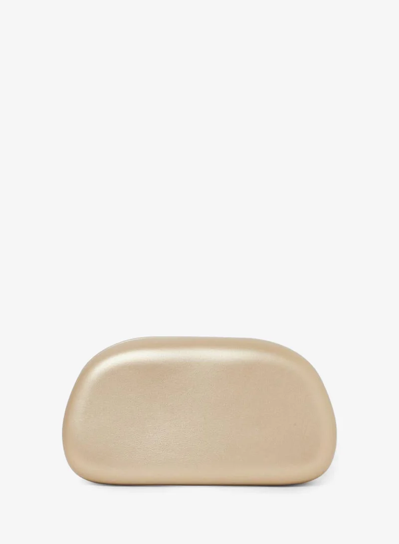 Styli Gold-Tone Clutch with Metal Trim
