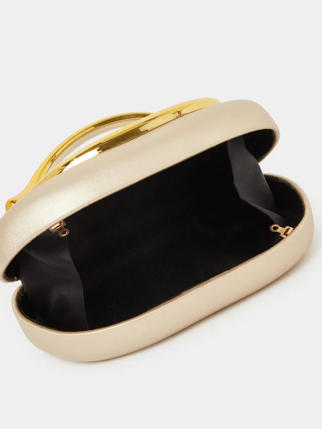 Styli  Styli Gold-Tone Clutch with Metal Trim for Women | Best Price UAE