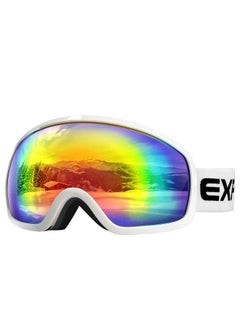 Akaso Ski Goggles Snowboard Goggles Antifog 100% Uv Protection Doublelayer Spherical Lenses Helmet Compatible Snow Goggles For Adults (Whitered)  - Image 1