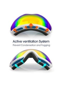 Akaso Ski Goggles Snowboard Goggles Antifog 100% Uv Protection Doublelayer Spherical Lenses Helmet Compatible Snow Goggles For Adults (Whitered)  - Image 4