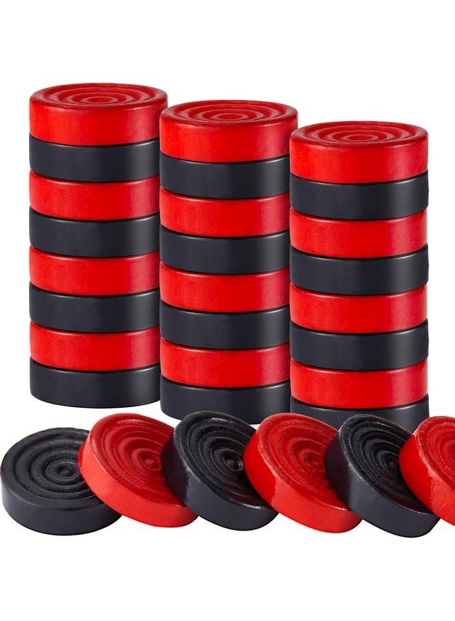 Skylety 72 Pieces Wooden Checkers 1.06 Inch Checkers Board Game Pieces Stackable Ridge In Drawstring Storage Pouch For Checkers Backgammon Game Red And Black  - Image 2