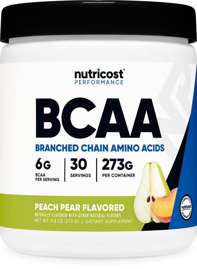 Nutricost BCAA Powder 2:1:1 (Peach Pear, 30 Servings) - Branched Chain Amino Acids - Image 1