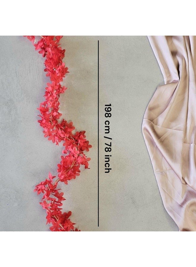 Satyam Kraft SATYAM KRAFT 2 Lines Artificial Ixora Flower Garlands - Decorative Hanging Plants for Home, Wedding,Home Decor,Office,Living Room,Festivals & Special Occasions (Pack of 2)(Pink)  - Image 2