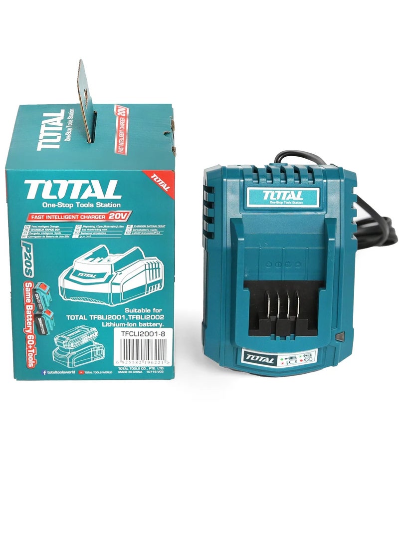 TOTAL - TOTAL P20S Battery Charger 4Ah – 21V Output, 4A Fast Charging, Compatible with TOTAL P20S Series Tools, 220-240V Input Voltage, Ideal for High-Capacity Battery Charging - Image 1