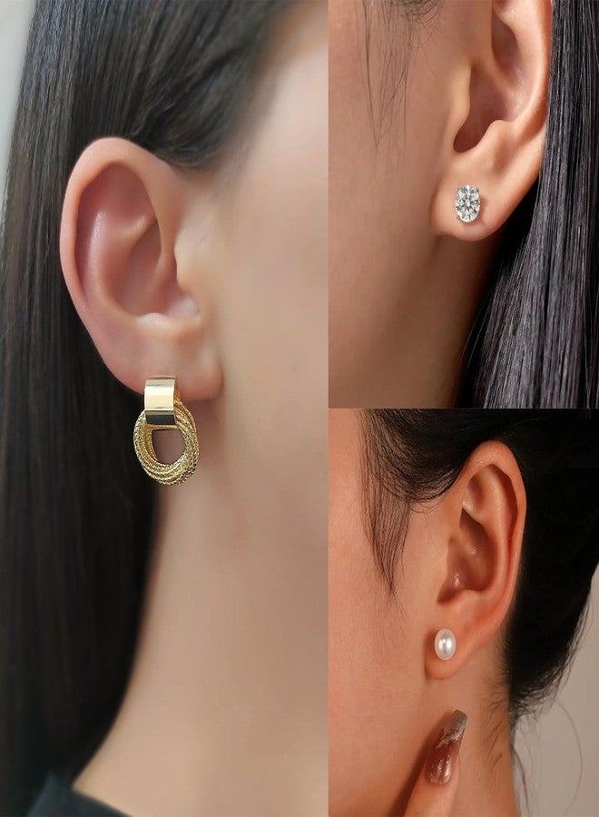 Shivarth ® Designer Shiny Triple Leyar Hoop Earrings, drop & Pearls Crystal Stone Earrings for Girls & Woman (Pack OF 3 Pair Earring) - Image 3