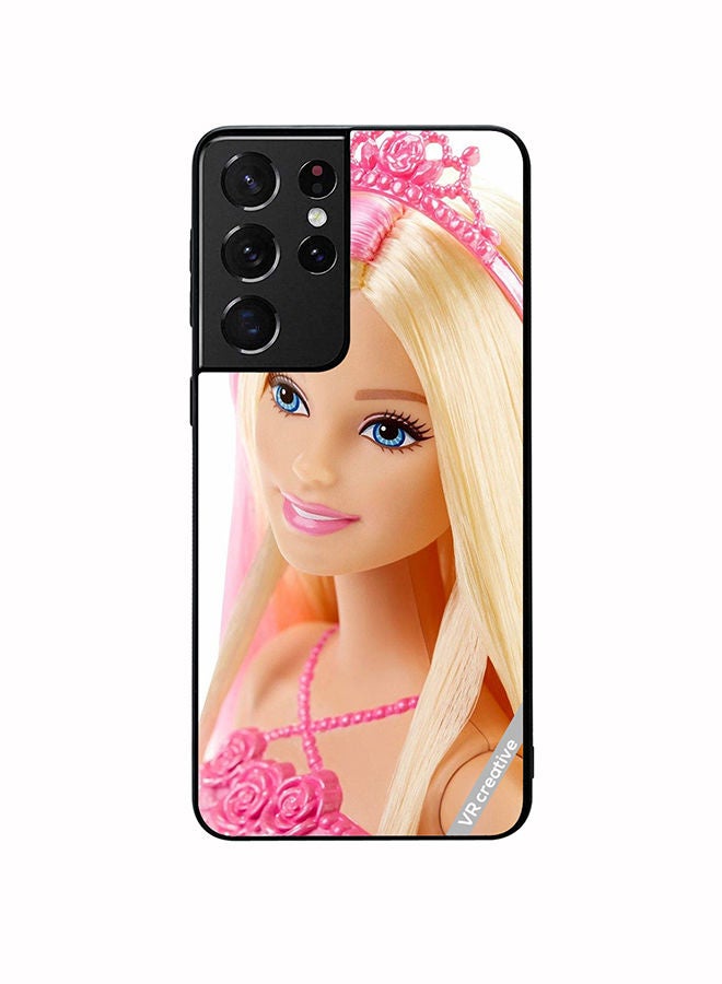 VR CREATIVE Protective Case Cover For Samsung Galaxy S21 Ultra 5G Barbie With Hair Design Multicolour - Image 1