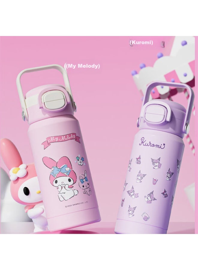 Beddybear Children's Double Drinking Insulated Bottle Portable Straw Water Cup Student School Carrying Water Bottle 510ml Duoduo Kuromi - Image 2