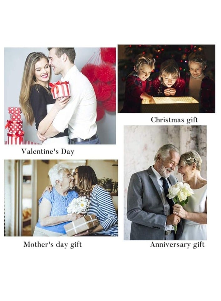 وردة انفينيتي كريستال بشريط إضاءة LED وقبة لعرض الوردة من الزجاج بإضاءة بألوان المجرة  لهدايا النساء و الام  والذكرى السنوية ، - Image 4