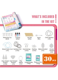 GRAFLO GRAFLO Crystal Growing Jewelry Kit, Make Your Own Crystal Pendants, Sparkling Hair Pins & Ring, Elegant Set for DIY Craft, Girl STEM Kit, Learning Toy Gift for Adolescent & Kids, for 8-12 Years Old  - Image 2