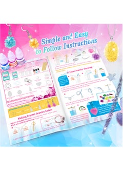 GRAFLO GRAFLO Crystal Growing Jewelry Kit, Make Your Own Crystal Pendants, Sparkling Hair Pins & Ring, Elegant Set for DIY Craft, Girl STEM Kit, Learning Toy Gift for Adolescent & Kids, for 8-12 Years Old  - Image 4