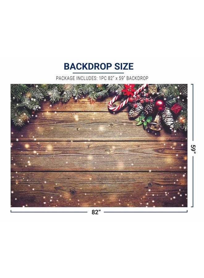 Allenjoy 7X5ft Christmas Fabric Photography Backdrop Snowflake Gold Glitter Xmas Wood Wall Rustic Barn Vintage Wooden Floor Background for Kids Portrait Photo Studio Booth Photographer Props - Image 4