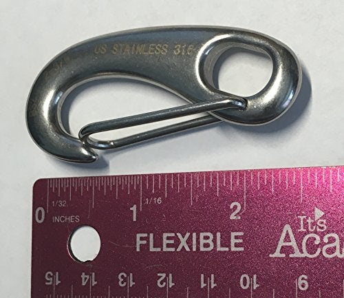 US STAINLESS 3 Pieces Stainless Steel 316 Spring Snap Lobster Claw 2 3/4" Marine Grade - Image 3