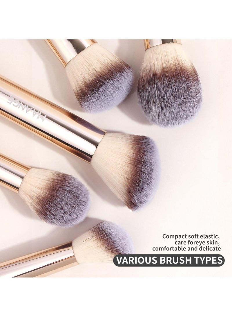 مانجي مجموعة فرش مكياج من مانج، 7 قطع، فرش مكياج كابوكي مزدوجة الجوانب، فرشاة تحديد الوجه، كريم الأساس، البودرة السائلة، خافي العيوب، كريم الأساس، مستحضرات التجميل، البرونزر، المزج، أحمر الخدود، التلميع، أدوات المكياج - Image 2