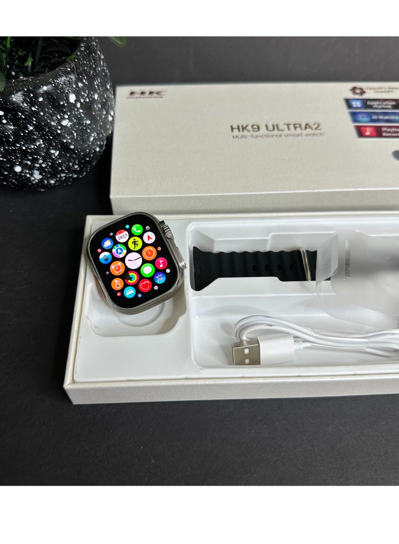 HK9 Ultra 2 2nd Generation Smart Watch with AMOLED Display and GPT Chat. Call and Message Notifications: The watch can receive call and message notifications from your smartphone.