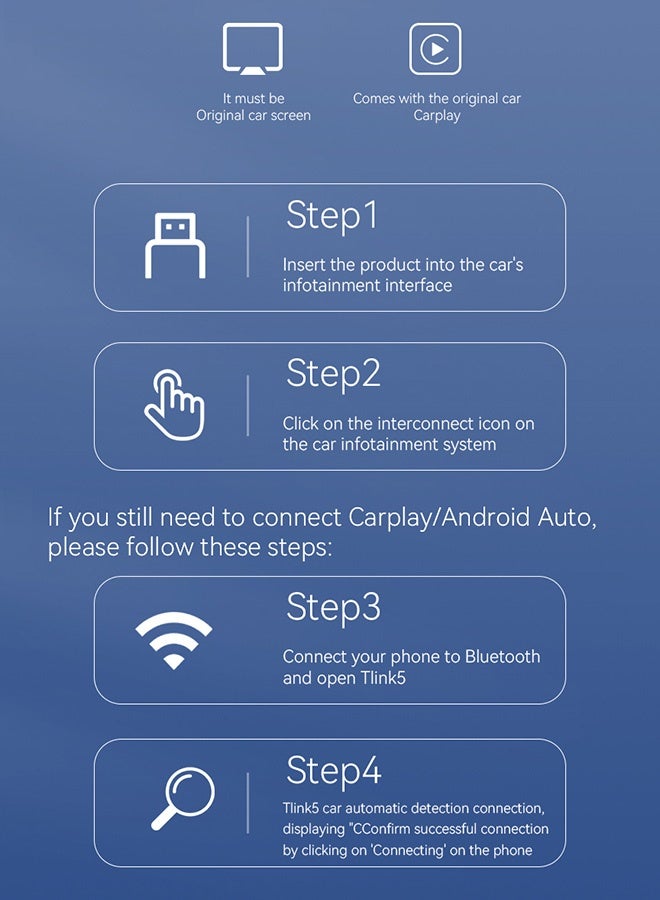 TUNKE Android 13 CarPlay AI Box Pro, 4GB+64GB, Snapdragon QCM6115, Wireless CarPlay & Android Auto, Google Play, Netflix, YouTube, 30% Faster Performance - Image 4