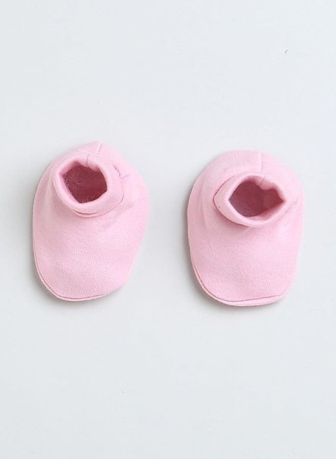 BUMZEE Pink Boys Cotton Cap Mitten Bootie Set Age - 0-3 Months (Peb9484) - Image 3