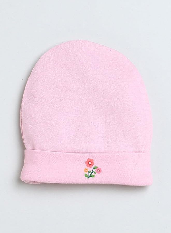 BUMZEE Pink Boys Cotton Cap Mitten Bootie Set Age - 0-3 Months (Peb9484) - Image 2