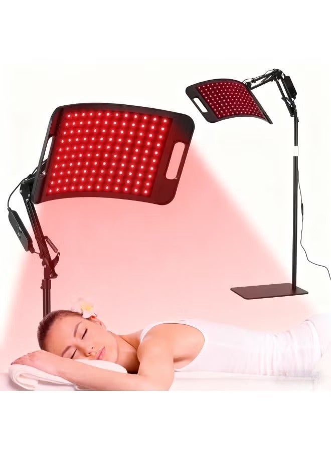 والالا جهاز العلاج بالضوء الأحمر للجسم 660 نانومتر و850 نانومتر، مصباح العلاج بالضوء تحت الأحمر مع حامل لتخفيف الألم، واستعادة العضلات، ودعم المفاصل، ورأس قابل للتعديل 360 درجة، ولوحة العلاج بالضوء الأحمر للاستخدام المنزلي - Image 1