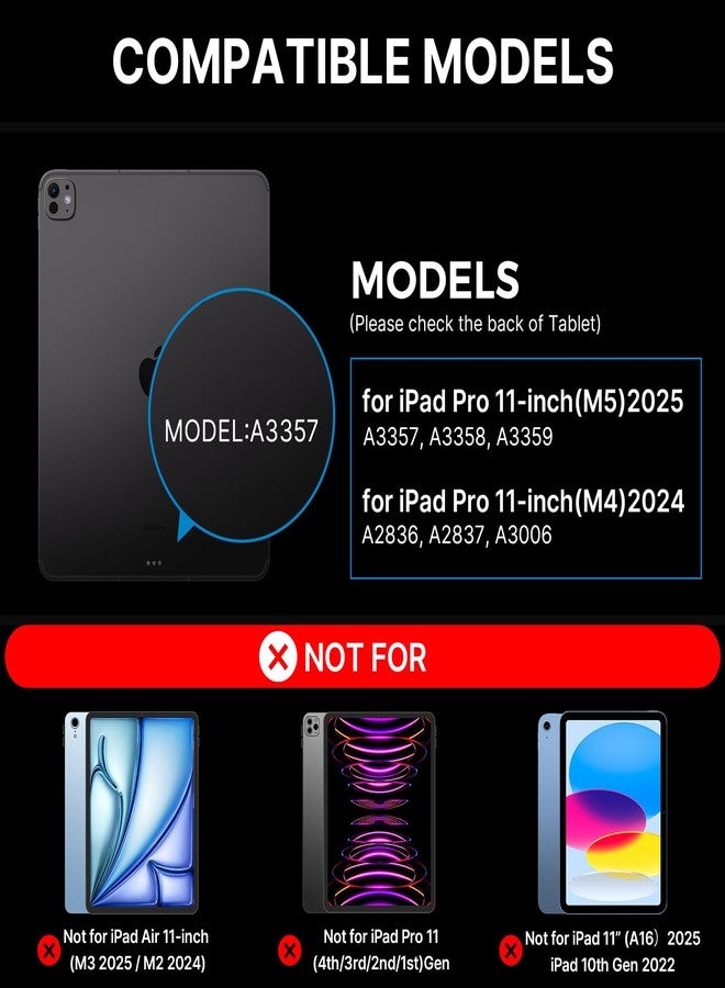 typecase غطاء لوحة مفاتيح Typecase Edge لجهاز iPad Pro مقاس 11 بوصة (M5 2025/M4 2024) - تصميم سحري مع لوحة لمس متعددة، وإضاءة خلفية بـ 11 لونًا، وحامل قلم، نحيف وخفيف الوزن - أسود - Image 2