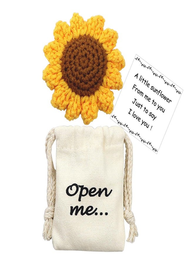 LUOKIFUR Pocket hug Sunflower Gift Crochet Inspirational Gifts for Family Friends Loved And Colleagues (Sunflower) - Image 1