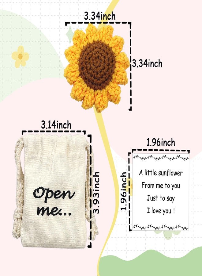 LUOKIFUR Pocket hug Sunflower Gift Crochet Inspirational Gifts for Family Friends Loved And Colleagues (Sunflower) - Image 3