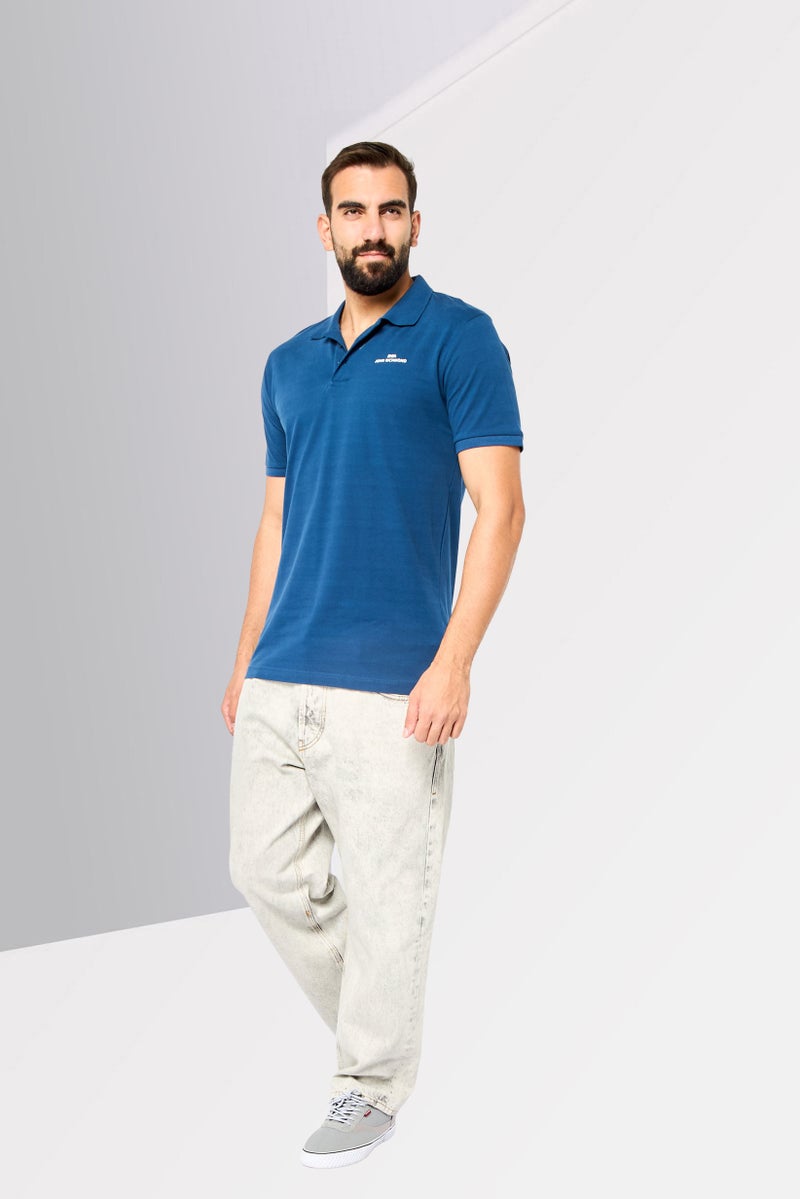JOHN RICHMOND Men Regular Fit Brand Logo Short Sleeves Polo Shirt, Blue - Image 2