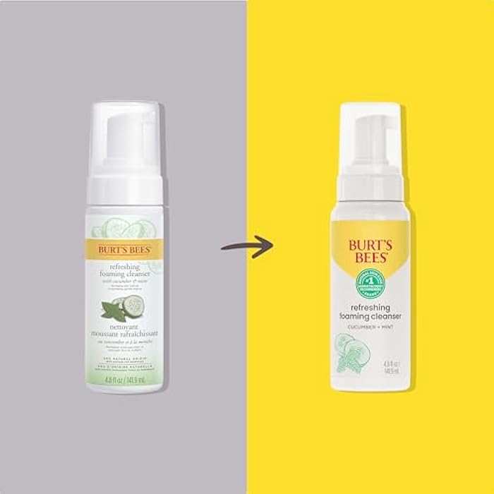Burt's Bees Refreshing Foaming Face Cleanser and Face Wash with Cucumber and Mint, 4.8 Fluid - Image 2