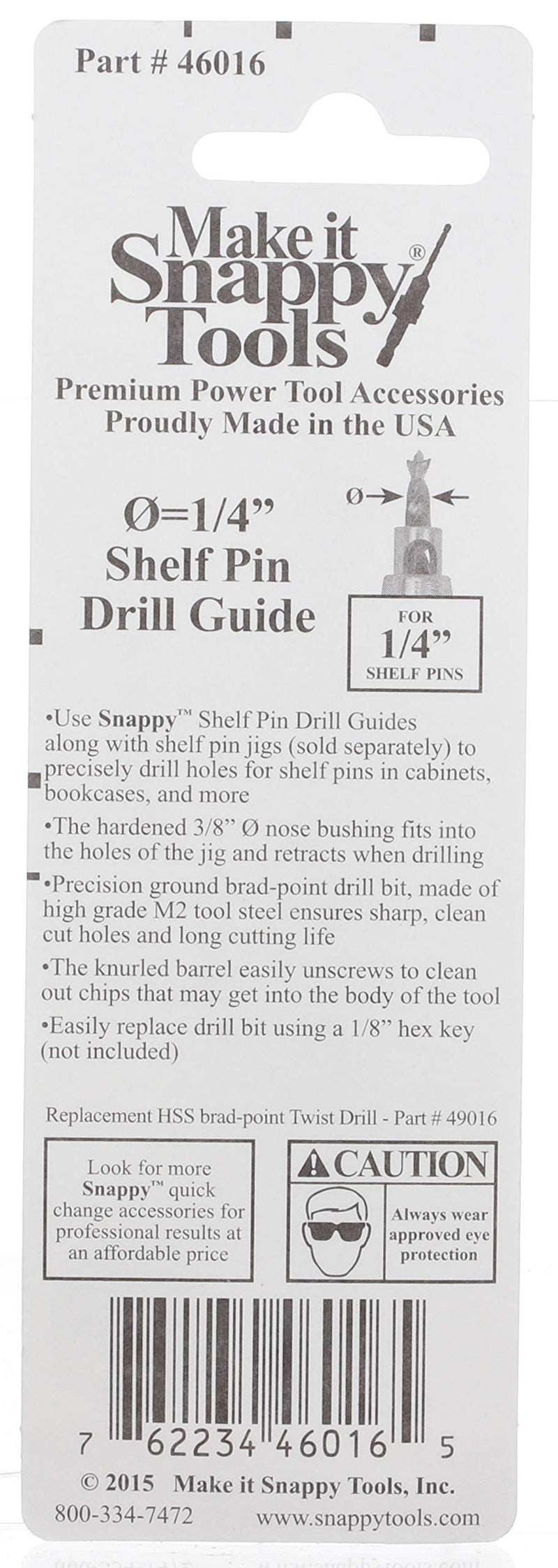 Make it Snappy Tools Shelf Pin Bit, 1/4" - Image 4