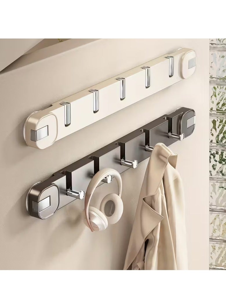 Vacuum Suction Cup Hooks ,Modern Wall Mount Suction Cup Hook Rack with Hidden Hooks - Easy Installation, No Drilling Required and Traceless Removal - Foldable Plastic Storage Box for Home Decor, Entryway or Bathroom Storage, Accessory Holder | Foldable Hooks | Drill-Free Installation, Bathroom Wall Mount Organizer - Image 1