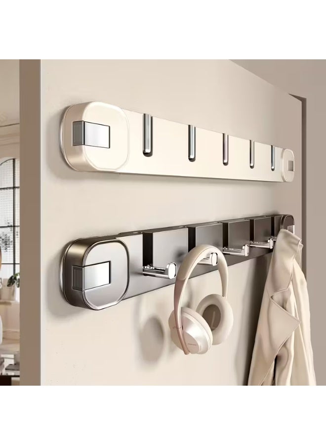 Vacuum Suction Cup Hooks ,Modern Wall Mount Suction Cup Hook Rack with Hidden Hooks - Easy Installation, No Drilling Required and Traceless Removal - Foldable Plastic Storage Box for Home Decor, Entryway or Bathroom Storage, Accessory Holder | Foldable Hooks | Drill-Free Installation, Bathroom Wall Mount Organizer - Image 4