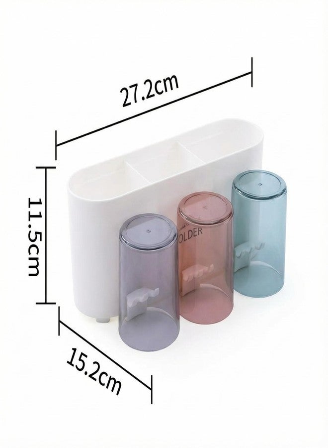Btop Toothbrush Holder Wall Mounted, Tooth Brushes Holder, Toothbrush Holders for Bathroom, Brush Holder for Bathroom Wall Mounted (3 Cup, White) Plastic - Image 5