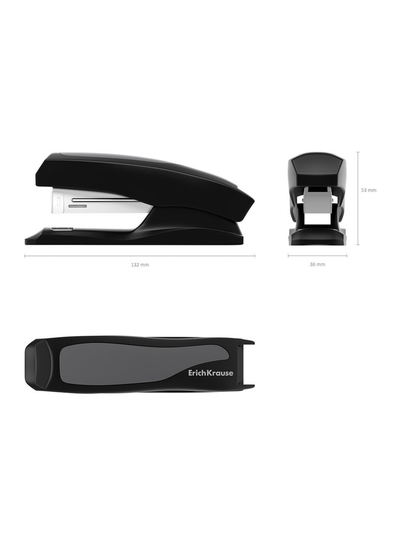 ErichKrause مُدبِّس مكتبي كلاسيكي أنيق قطعة واحدة بسعة 30 ورقة جسم أسود - Image 2
