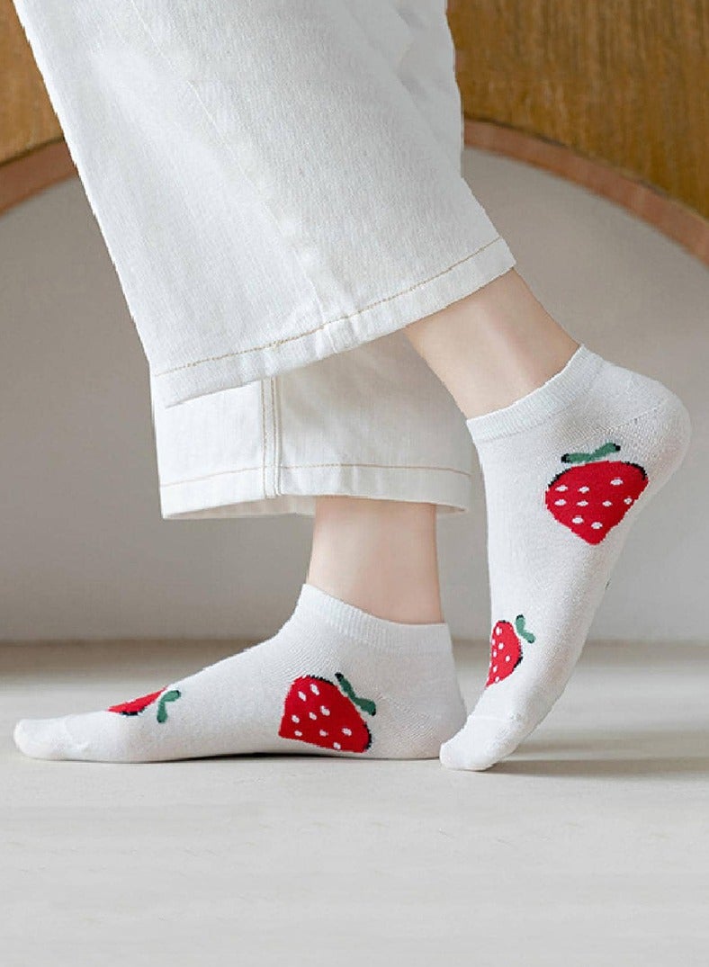 1 Pair Cute Sweet Strawberry Crew Socks Casual Cute Short socks Fashion Ankle Socks for Girl Women  - Image 2