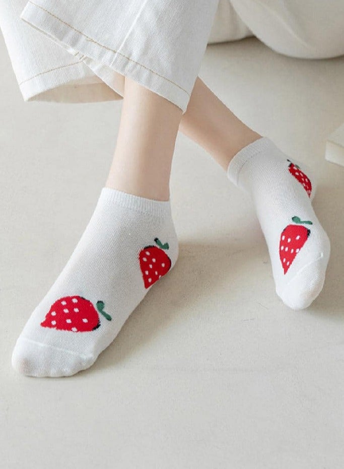 1 Pair Cute Sweet Strawberry Crew Socks Casual Cute Short socks Fashion Ankle Socks for Girl Women  - Image 3