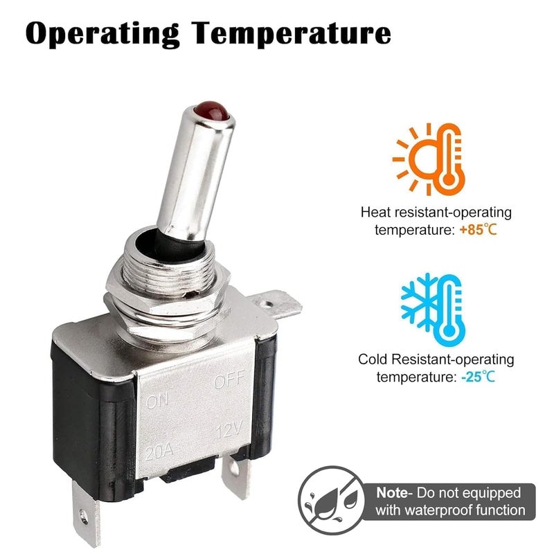 Linkstyle 5PCS LED Lighted Rocker Toggle Switch Set - Image 4