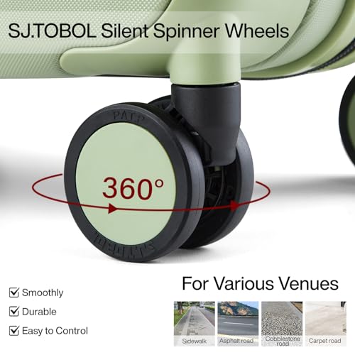 MILADA Underseat Carry On Luggage With Wheels 16 Inch Small Suitcase Underseat Carry On bag Mini Travel Luggage Personal Item Hard Case Luggage TSA Approved Luggage,Bamboo Green - Image 4