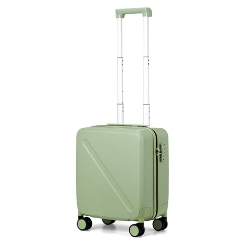 MILADA Underseat Carry On Luggage With Wheels 16 Inch Small Suitcase Underseat Carry On bag Mini Travel Luggage Personal Item Hard Case Luggage TSA Approved Luggage,Bamboo Green - Image 1