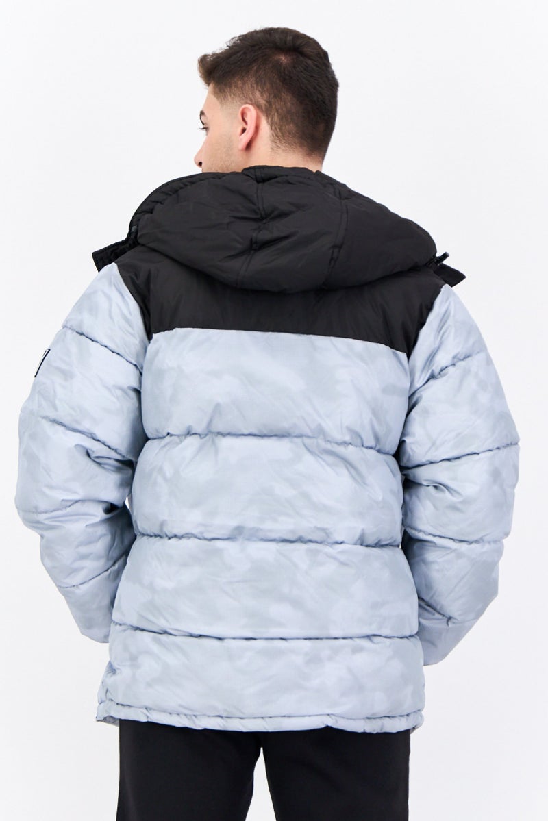 Reebok Men Sportswear Fit Long Sleeves Outdoor Jacket, Grey - Image 3