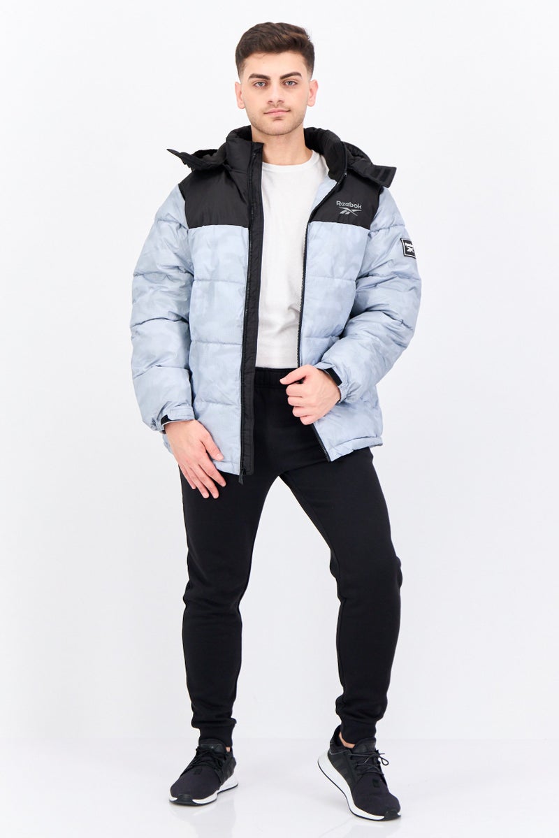 Reebok Men Sportswear Fit Long Sleeves Outdoor Jacket, Grey - Image 4