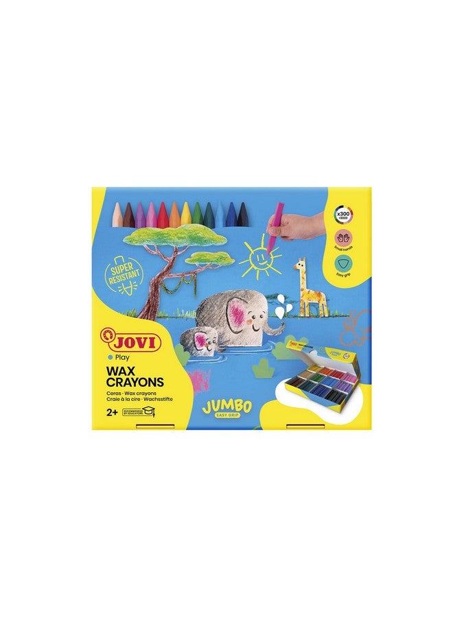 Jovi - Bulk Jumbo Easy Grip Crayons, Classpack with 300 Wax Caryons in 12 Colors, Super Resistant, Triangular Shape, Non-Toxic, School Supplies for Teachers - Image 2