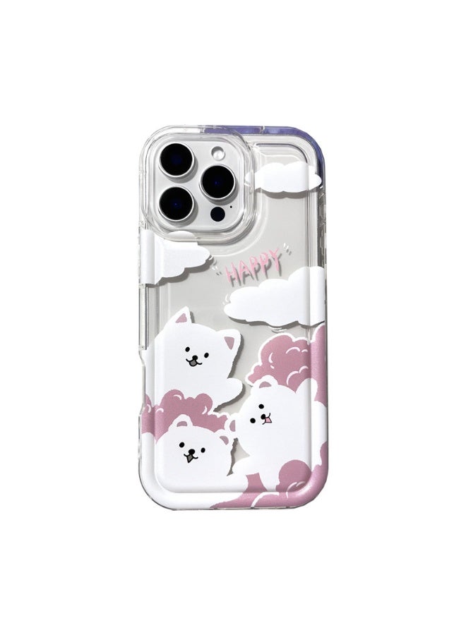 NIBEMINENT Korean Puppy Protective TPU Case Cover For iPhone 16 Clear - Image 1