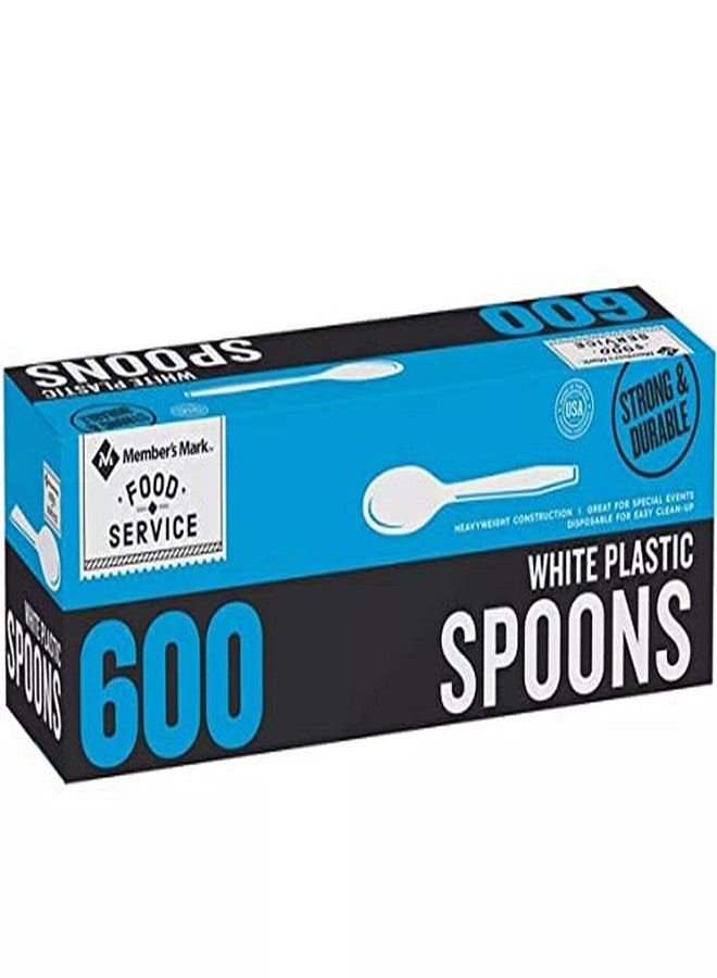 Members Mark Member''s Mark Heavyweight White Plastic disposable (Spoons , Forks ,Knives) Great for home, office and picnics (Spoons) - Image 1