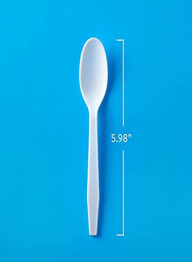 Members Mark Member''s Mark Heavyweight White Plastic disposable (Spoons , Forks ,Knives) Great for home, office and picnics (Spoons) - Image 2